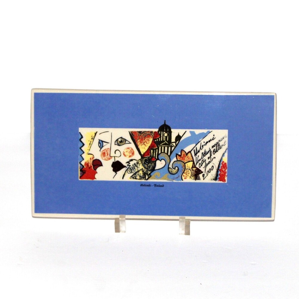Vintage Savilinna Tile Helsinki Finland porcelain European Capital of Culture